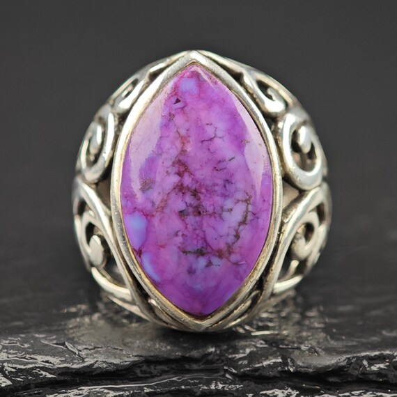 Purple Mojave Statement Ring - Sterling Silver Si… - image 5