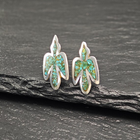 Native American Green Inlay, Turquoise Thunderbir… - image 5