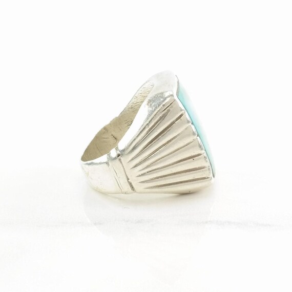 Sterling Silver Ring: Rectangular Blue Turquoise,… - image 9