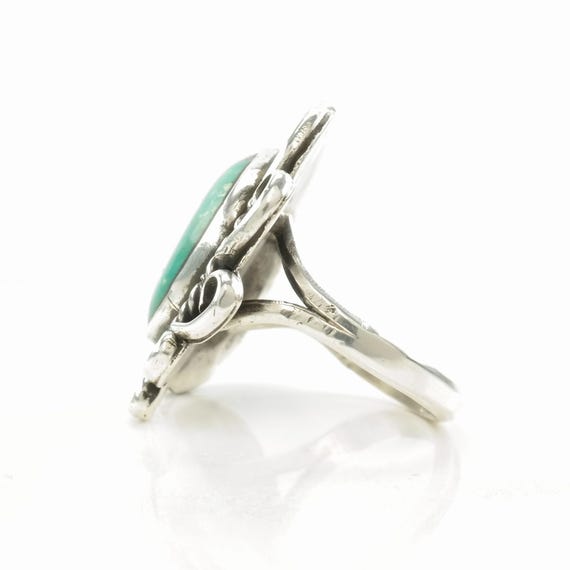 Turquoise Feather Silver Ring - Native American, … - image 8
