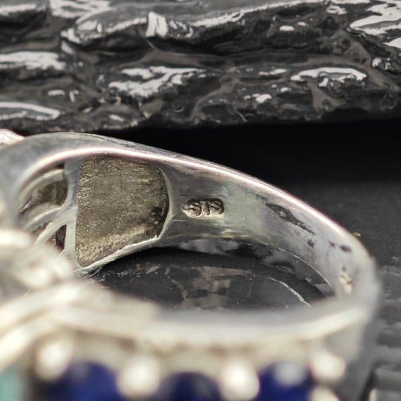 Topaz Doublet Statement Ring Sterling Silver Sz 6 - image 7