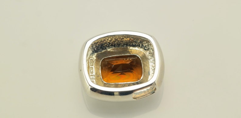 Vintage Natural Citrine Sterling Silver Pendant 910 Inch Tall
