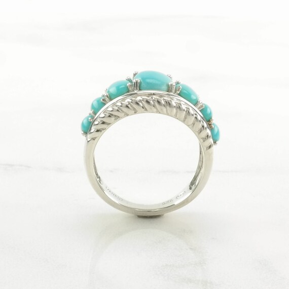 Vintage Sterling Silver Ring, Turquoise Blue Size… - image 4