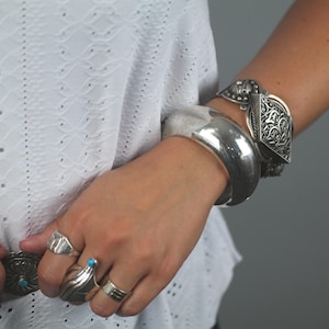 Taxco Wide Bangle Bracelet Ballesteros Sterling Silver Dome Ballestores