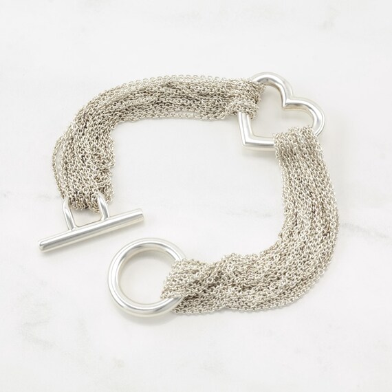 アクセサリー heart vintage silver 925 bracelet Vintage Heart Sterling Silver 925 Diamond Signed DK CU