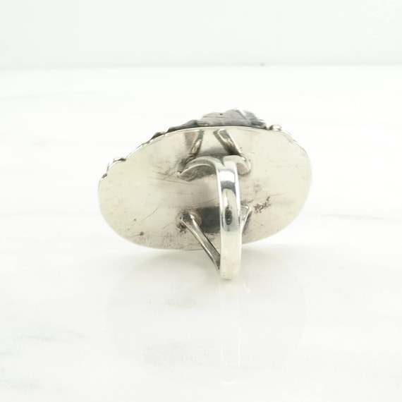 Native American Silver Ring: Large Blue Turquoise… - image 7