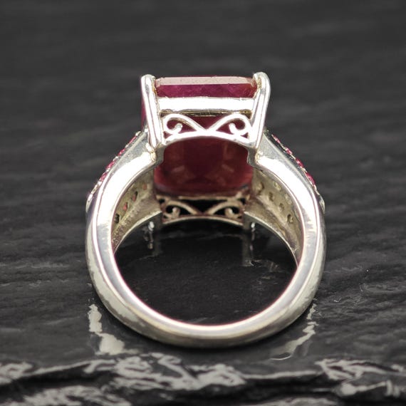 Faceted Ruby Corundum Ring Sterling Silver Sz 7 - image 7