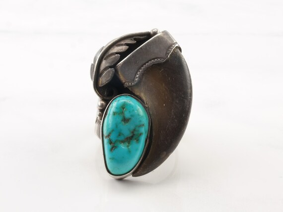 Native American Sterling Silver Ring Turquoise Le… - image 3