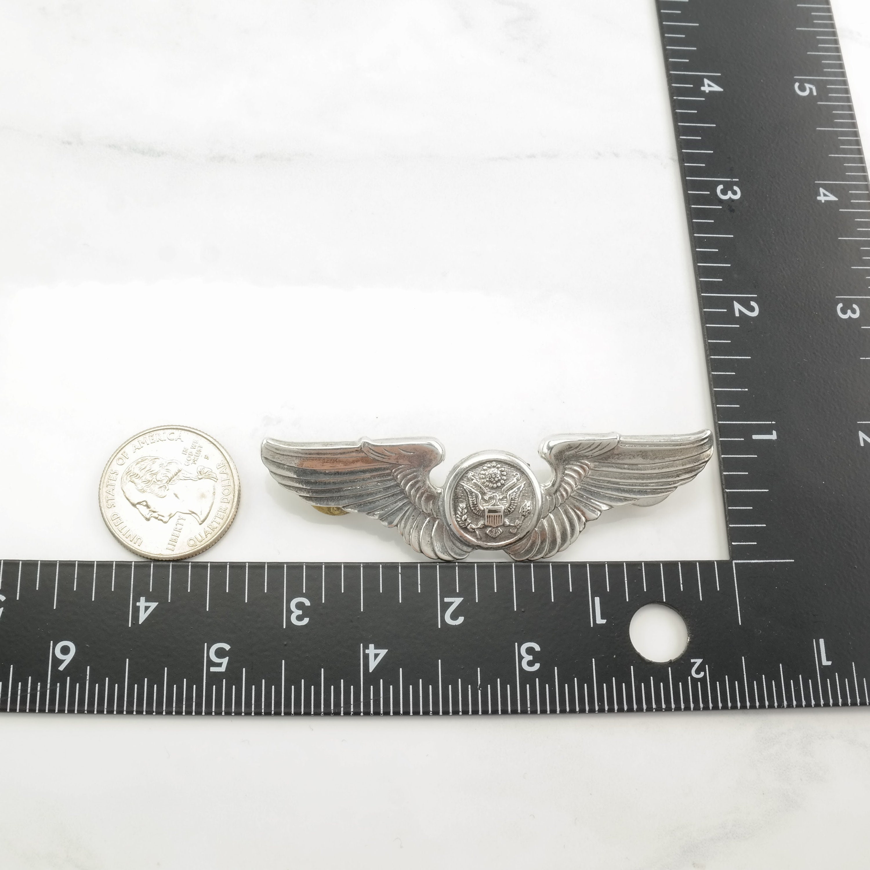 Silver Brooch Army Air Force U.S. WWII Pilot Wings Sterling Silver Brooch Army Air Force U.S. WWII Pilot Wings Sterling