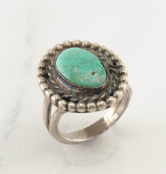 Native American Ring: Turquoise Stone, Sterling S… - image 9