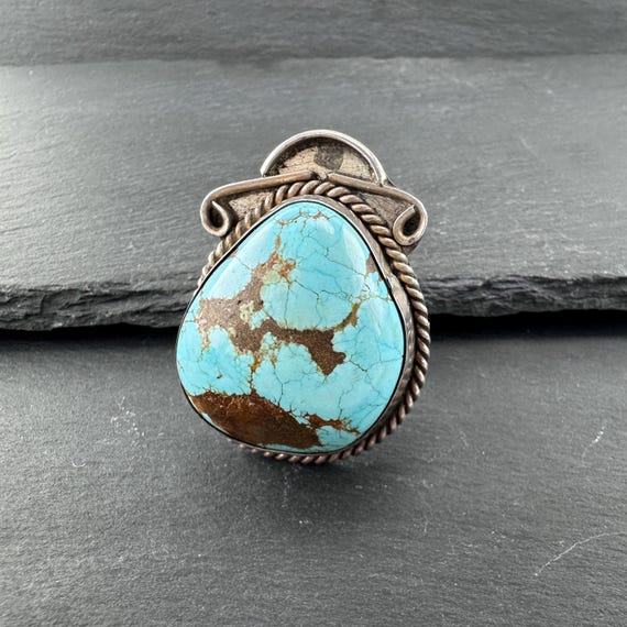 Large Number Eight Turquoise Ring - Native Americ… - image 6