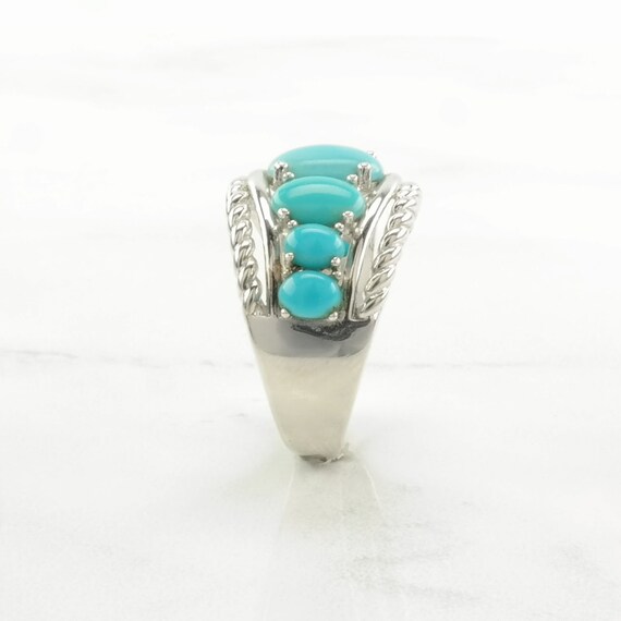 Vintage Sterling Silver Ring, Turquoise Blue Size… - image 5