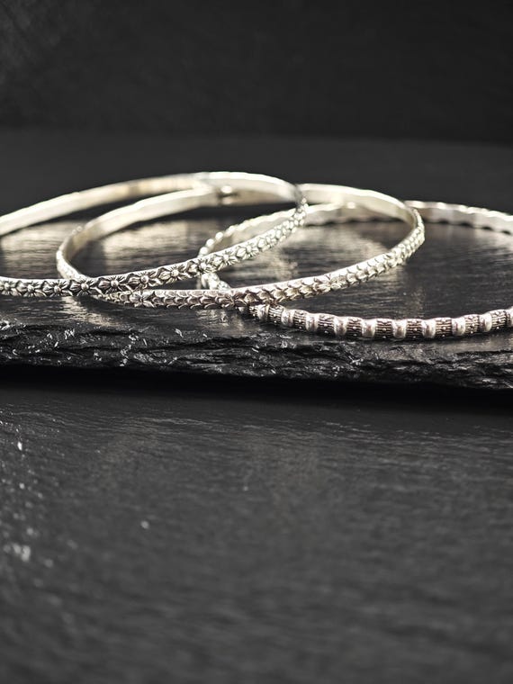 Choice of Stackable Repousse, Bangle Bracelet Ste… - image 10