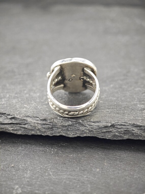 Turquoise Shadow Box Ring - Native American Sterl… - image 10