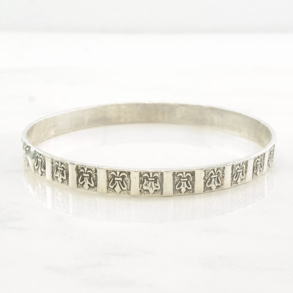 Danecraft Sterling Silver Bangle Bracelet Fleur D… - image 6