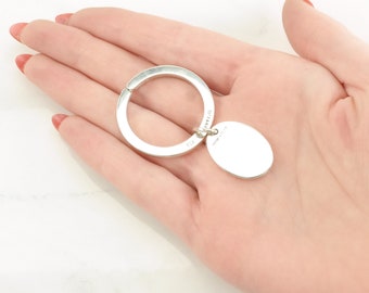 Vintage Tiffany & Co. Sterling Silver, Oval Tag Key Ring - Etsy