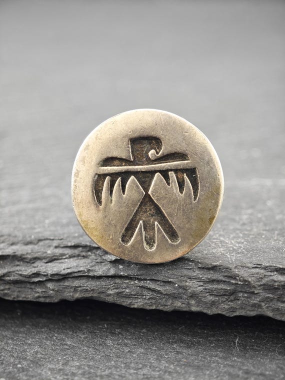 Native American Silver Ring Overlay Eagle Sterlin… - image 2