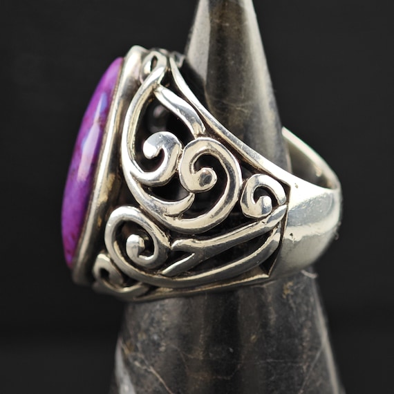 Purple Mojave Statement Ring - Sterling Silver Si… - image 10