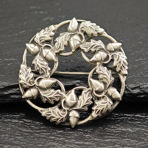 Danecraft Floral, Acorns Sterling Silver Brooch