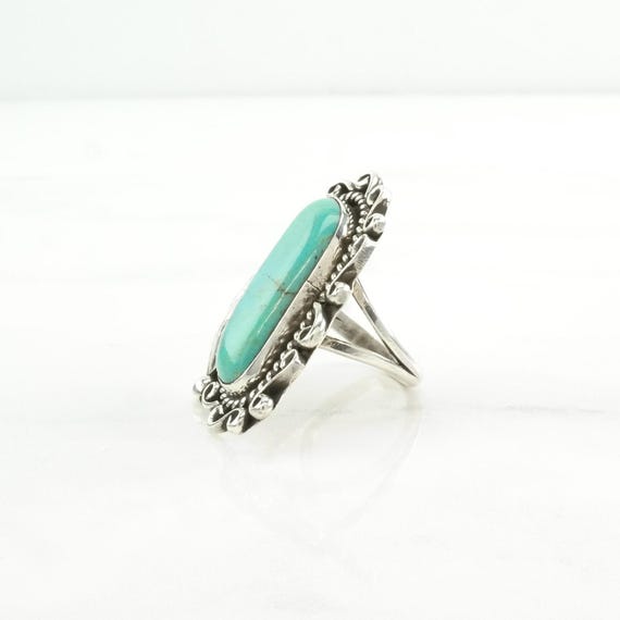 Turquoise Leaf Ring: Native American Leaf (Sterli… - image 5