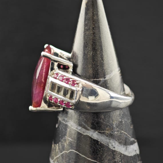 Faceted Ruby Corundum Ring Sterling Silver Sz 7 - image 11