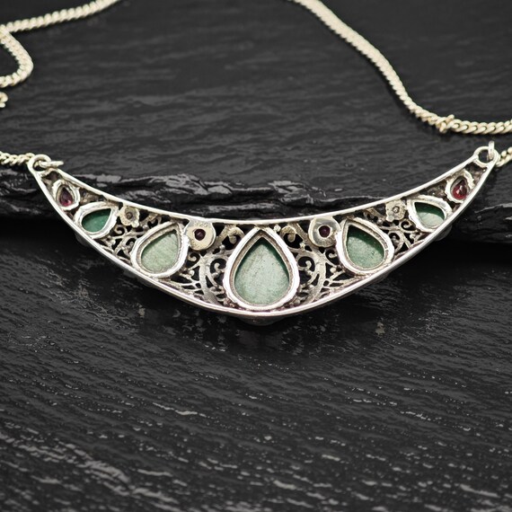Sterling Silver Green, Red Emerald, Ruby Teardrop… - image 7