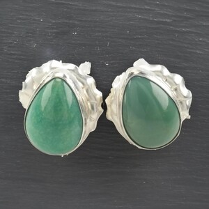 Carolyn Pollack Sterling Silver Green Turquoise Dainty, Teardrop Earrings Stud