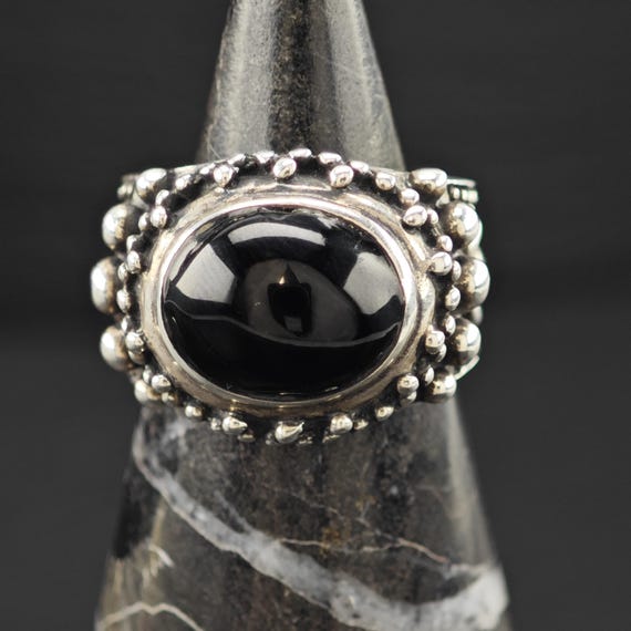 Oval Onyx Ring: Sterling Silver Statement Jewelry… - image 8