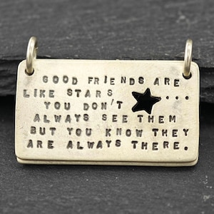 Vintage Kathy Bransfield Friendship Pendant, Star, Inscribed Sterling Silver