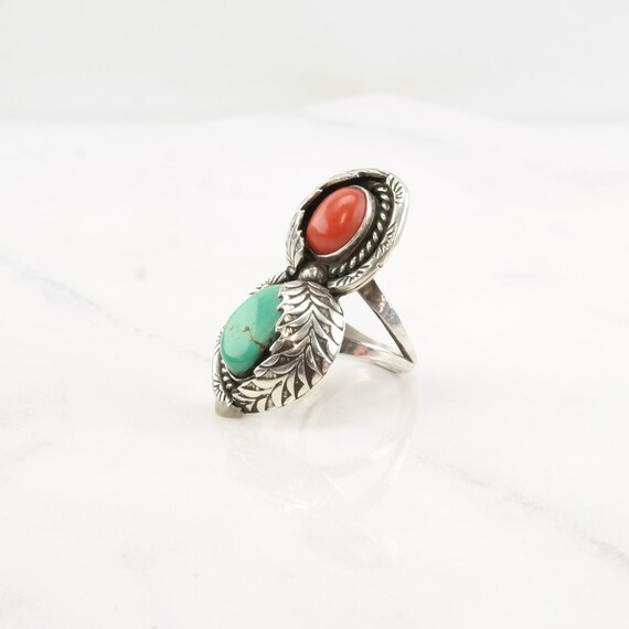 Silver Statement Ring: Native American Turquoise … - image 5