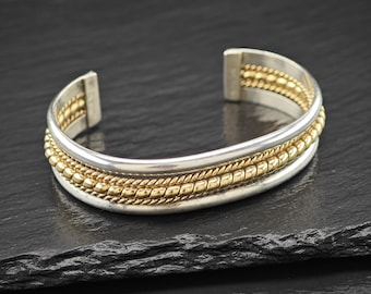 Navajo 12K GF Twisted Wire Cuff Sterling Silver Sz 6