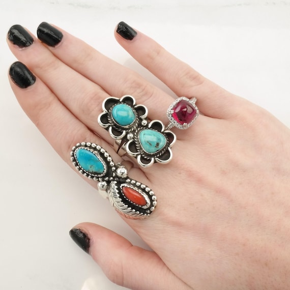 Pink Ruby Elegant Statement Ring: Sterling Silver… - image 2