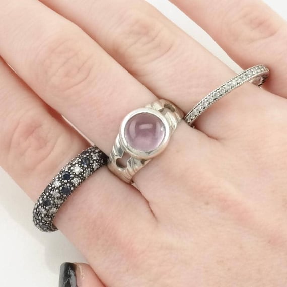 Amethyst Ring - Sterling Silver Solitaire Size 6 … - image 2