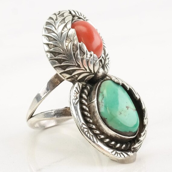 Silver Statement Ring: Native American Turquoise … - image 4