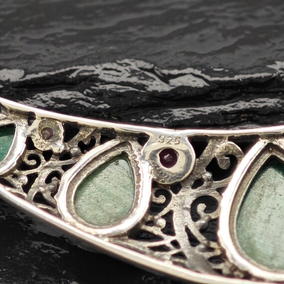 Sterling Silver Green, Red Emerald, Ruby Teardrop… - image 8