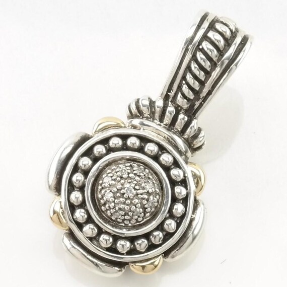 Vintage Samuel Benham Diamond Cluster, 14k Gold Sterling Silver