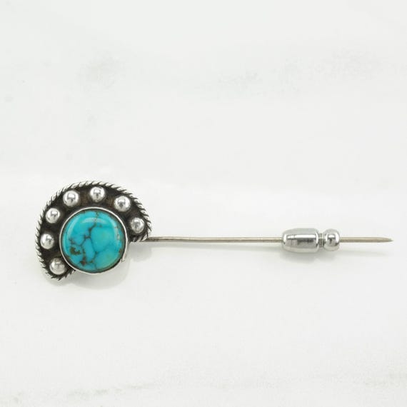 Sterling Silver Brooch: Native American Turquoise - Handmade Southwest View 6