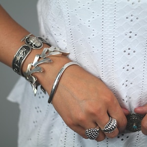 Georg Jensen Sterling Silber Armreif Armband Abstract Wave by Astrid Fog 237A