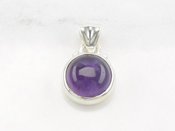 Vintage Modernist Amethyst Circle Sterling Silver… - image 2