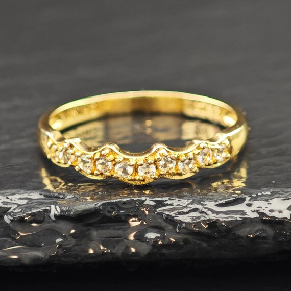 Stackable Gold Plated Ring Sterling Silver Sz 10 - image 1