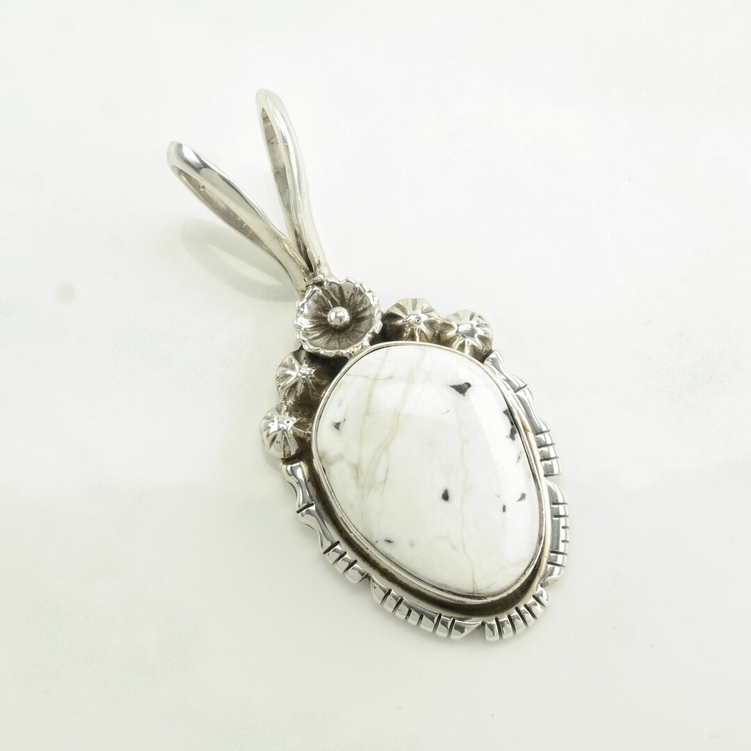 Vintage Native American White Buffalo Floral Sterling Silver Pendant - Etsy