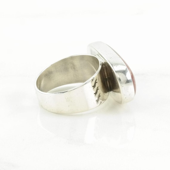 DTR Large Oval Red Agate Silver Ring - Sterling, … - image 4