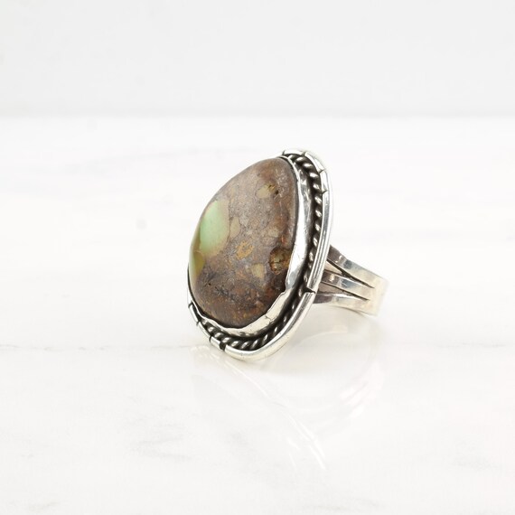 Vintage 1970 Silver Ring Turquoise Sterling Size … - image 4