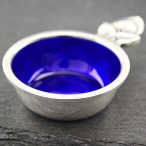 Vintage Georg Jensen 30 Salt Cellar Enamel Interior Sterling Silver