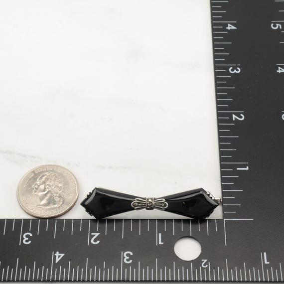 Art Deco Bow Sterling Silver Brooch - image 6