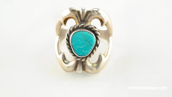 Vintage Sandcast Native American Sterling Silver R
