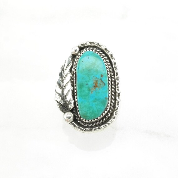 Native American Silver Ring: Large Blue Turquoise… - image 8