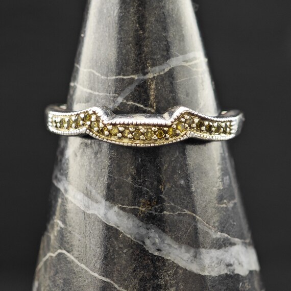 Stackable Yellow Diamond Ring Sterling Silver Sz … - image 9