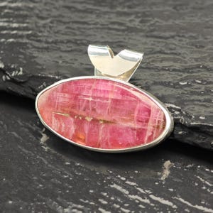 Vintage Pink Gemstone Pendant Sterling Silver