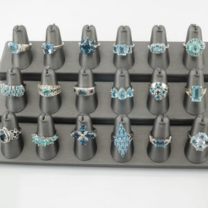 Vintage Natural Topaz & Apatite Sterling Silver Rings Size 7
